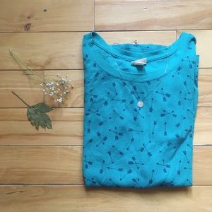 waffle knit henley tee